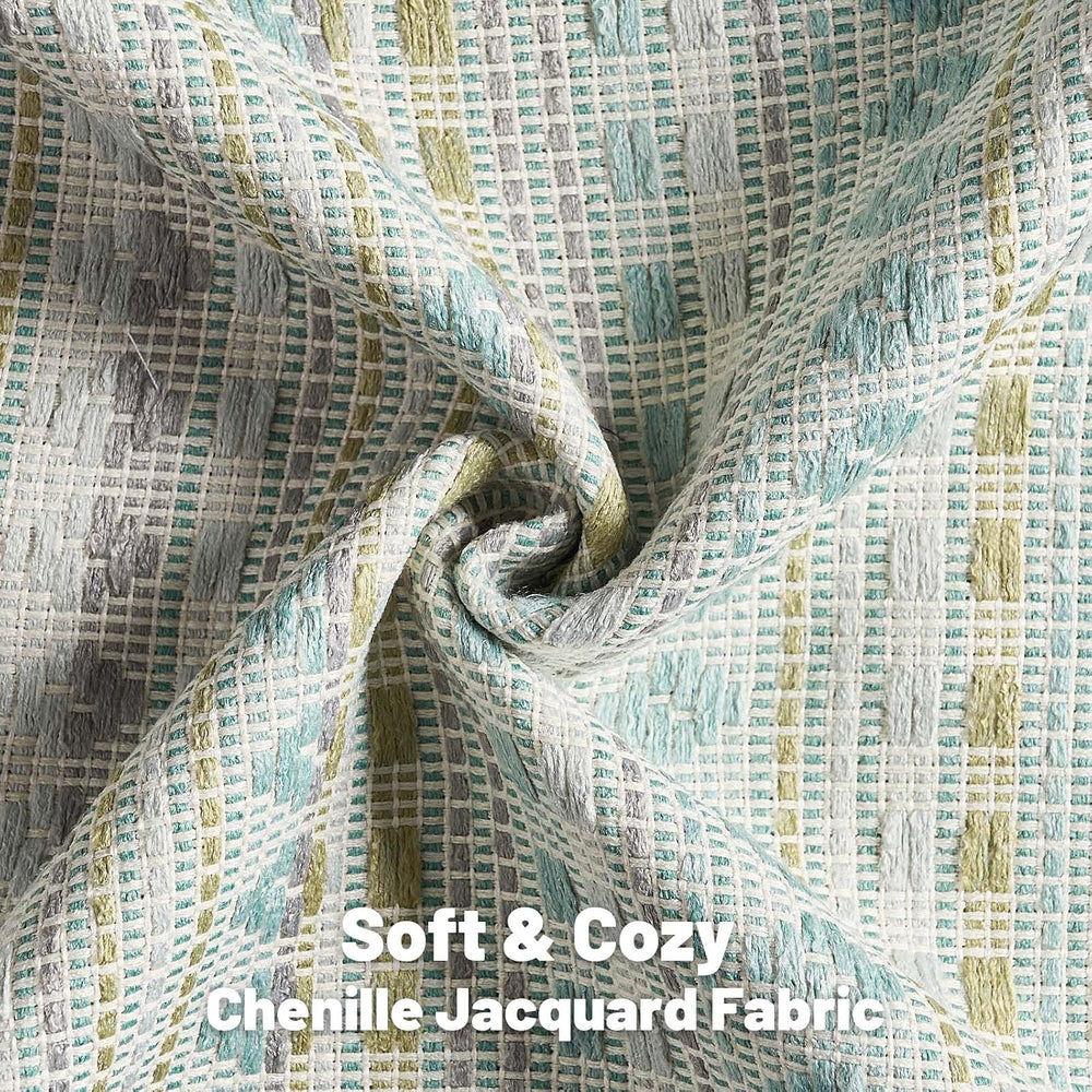 FUTEI Pack of 2 Boho Throw Pillow Covers 20x20 Inch, Green Blue White