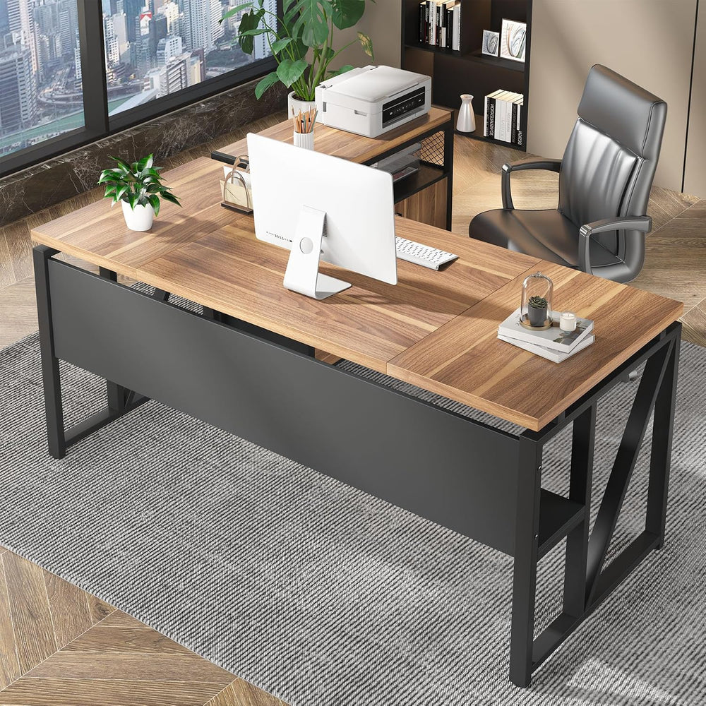 Tribesigns 63 inches Computer Desk with Bottom Storage Shelf Home Office Desk...