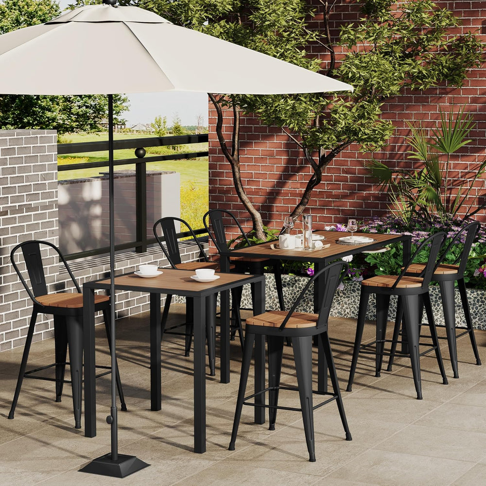 Outdoor Metal Bar Stools Set of 4,26 inch Barstools Counter Height Bar Stool ...