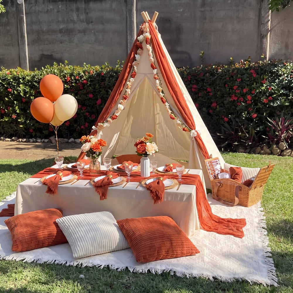 14 Pack Extra Large Terracotta Picnic Blanket Kit 91x71'' Outdoor Fal...
