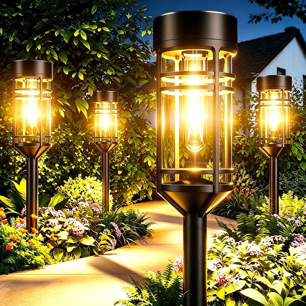 Amzarp 12 Pack Solar Garden Lights, Outdoor Bright LED Solar Pathway Lights