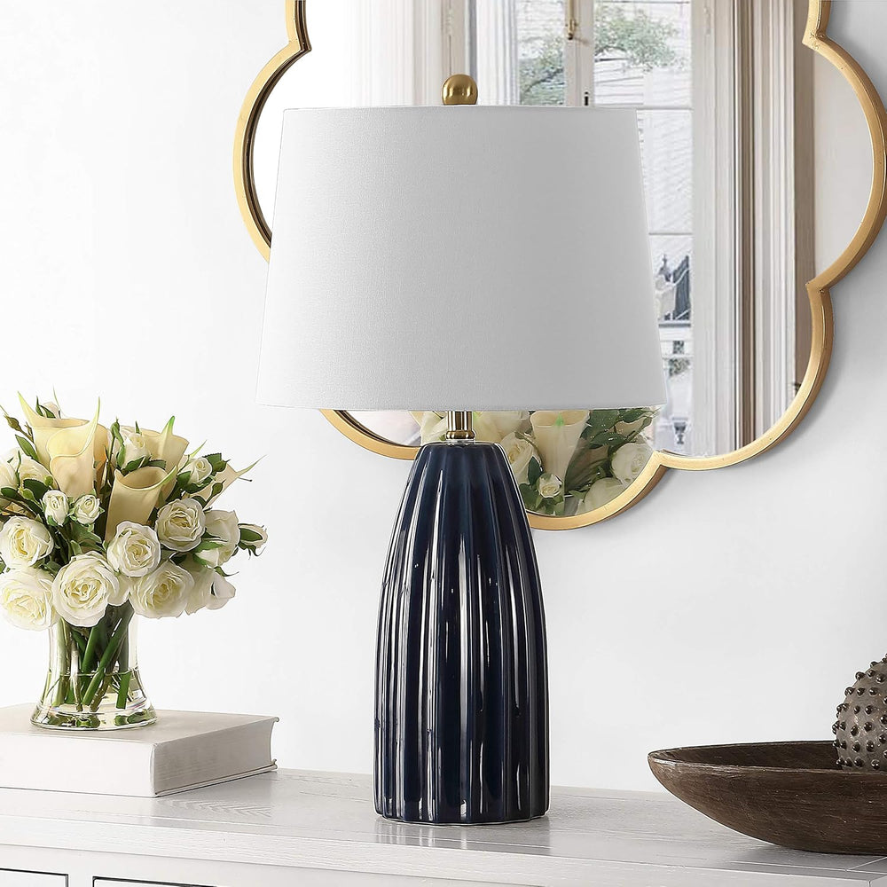 SAFAVIEH Kayden Table Lamp, 25.5" Navy Blue TBL4343B