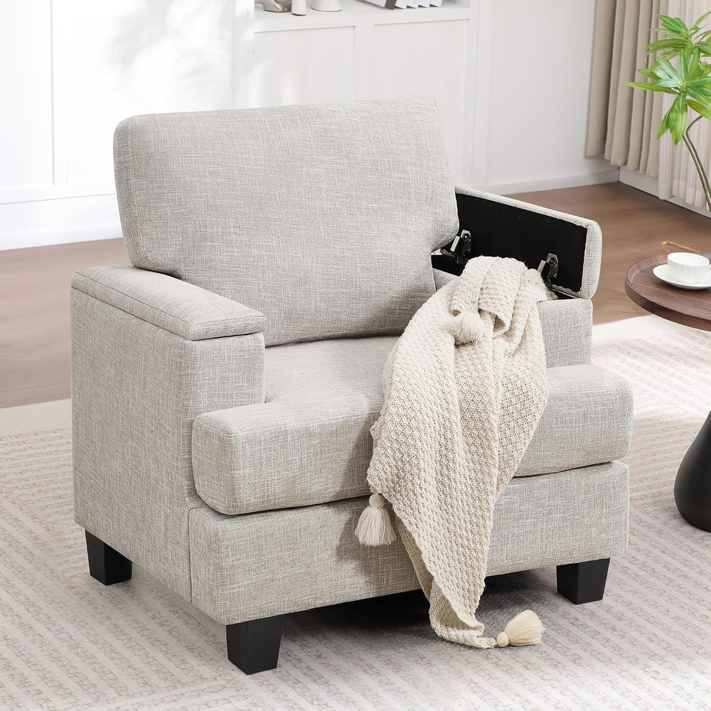 Accent Chairs Set of 2 with Armrest Storage, Modern Reading Living Room Chair...