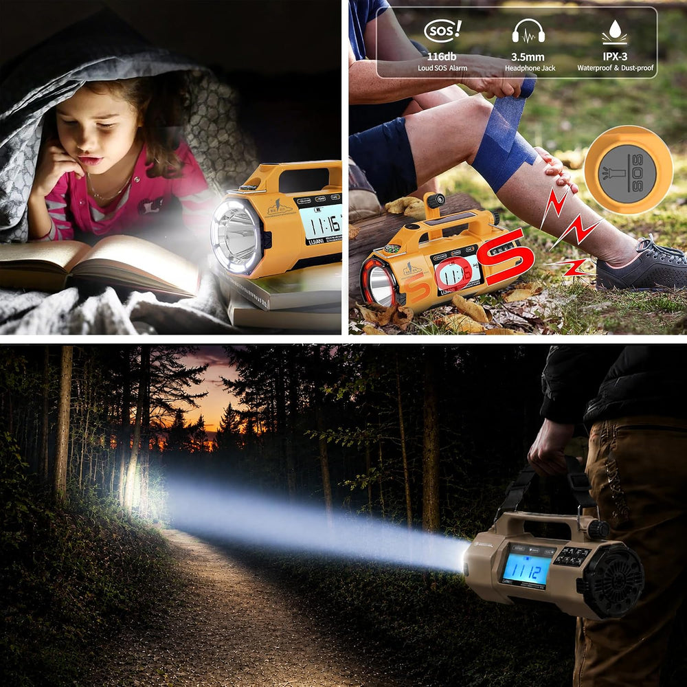 NOAA Weather Radio Emergency Radio with Hand Crank & Solar Charging