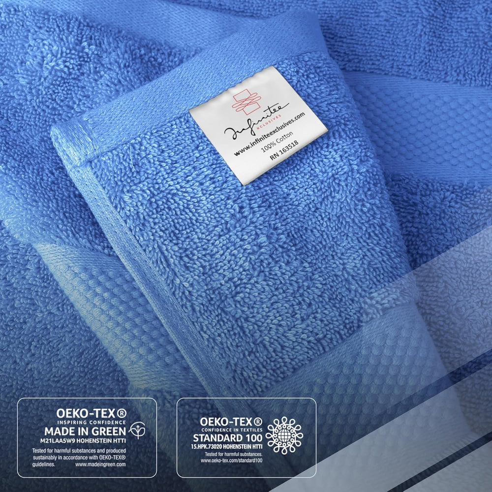 Infinitee Xclusives 100% Ring-Spun Cotton Bath Towels for Bathroom - Pack 4