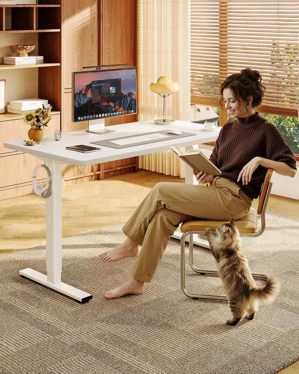 FLEXISPOT EN1 48"x24" One-Piece Standing Desk, White