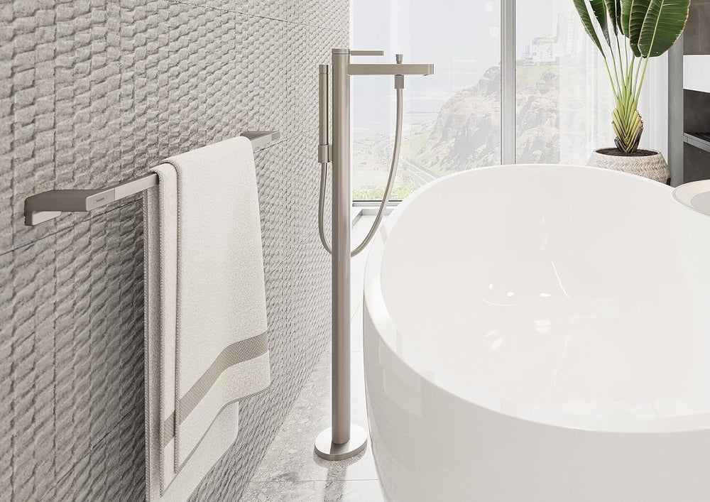 Hansgrohe AddStoris Modern Towel Ring in Brushed Nickel, 41754820