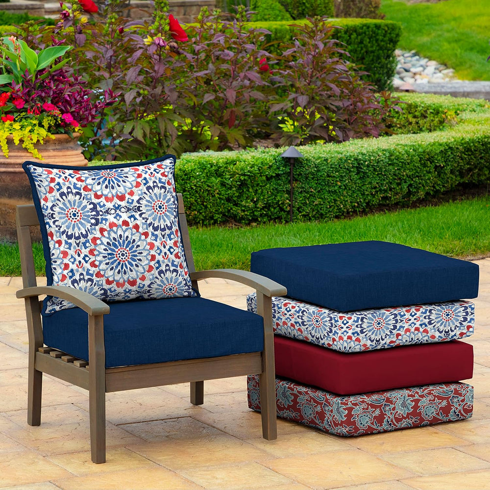Arden Outdoor Deep Seat Cushion Set, 4-Pack, 24x24, Clark Blue