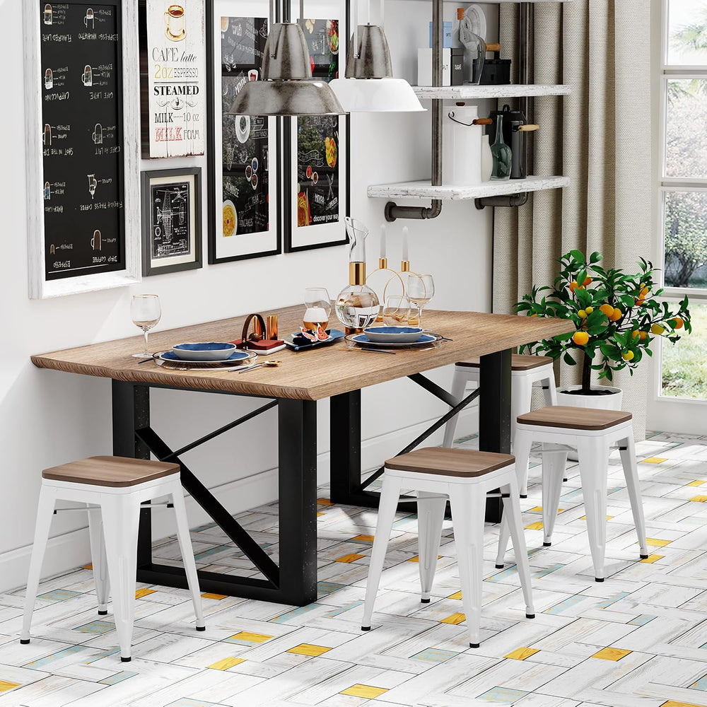 Changjie Furniture 18 Inch Stools Metal Dining Chairs Set of 4 Stackable Scho...