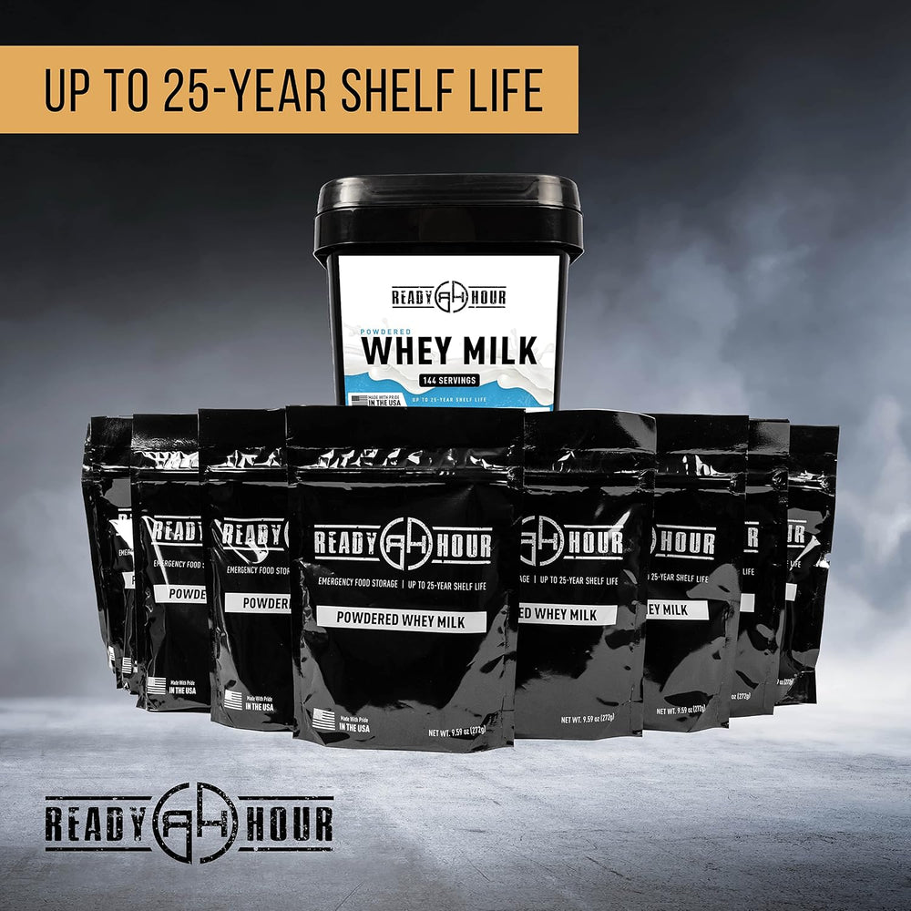 Ready Hour, Bulk Powdered Milk, Real Non-Perishable Whey, 25-Year Shelf Life,...