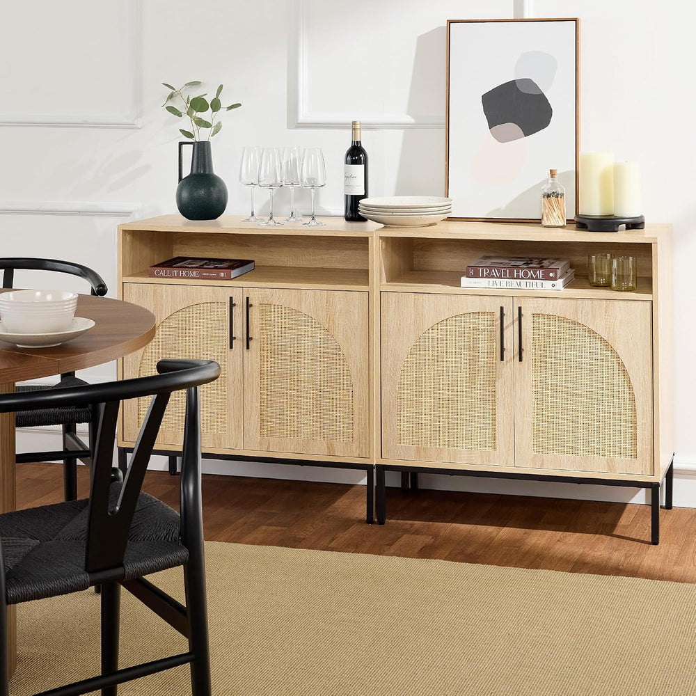 Best Choice Products Rattan Sideboard Buffet Cabinet, Entryway Table, Accent ...