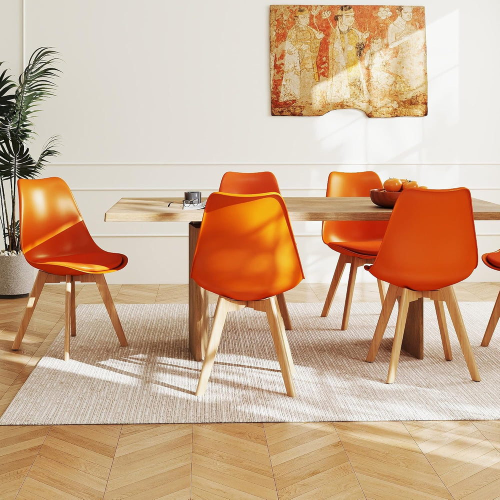 LSSBOUGHT Mid Century Modern Dining Chairs,Shell Lounge Plastic Side Chair wi...