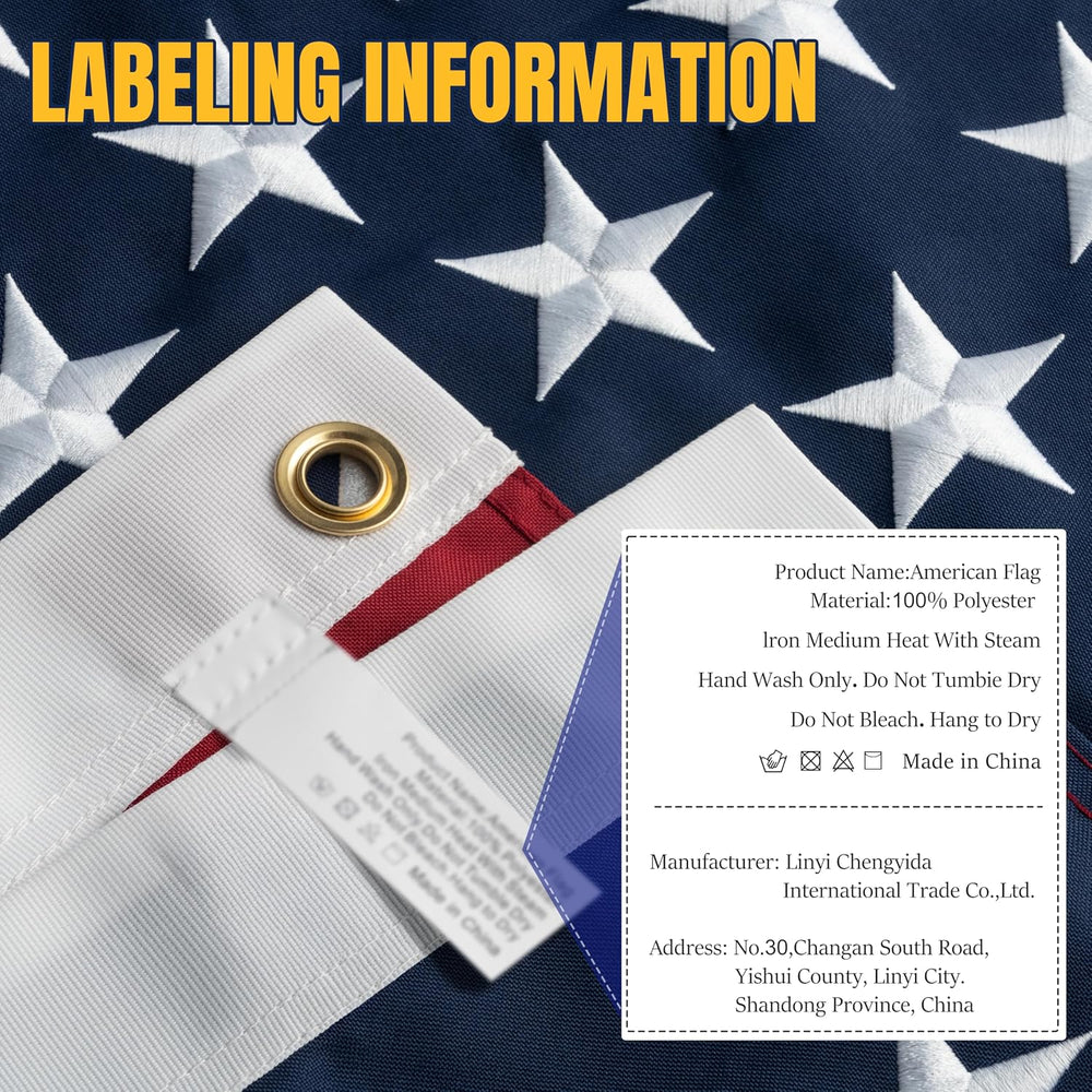 American Flag 4x6ft Outdoor, TearProof High Wind Spun Polyester US Flags