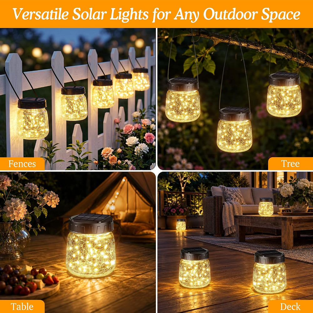 BUCASA Small Solar Lanterns Outdoor Waterproof Hanging Solar Lights