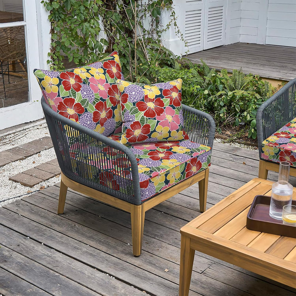 LVTXIII Outdoor Deep Seat Cushion Patio Seat and Back Cushion Set Seasonal Ch...
