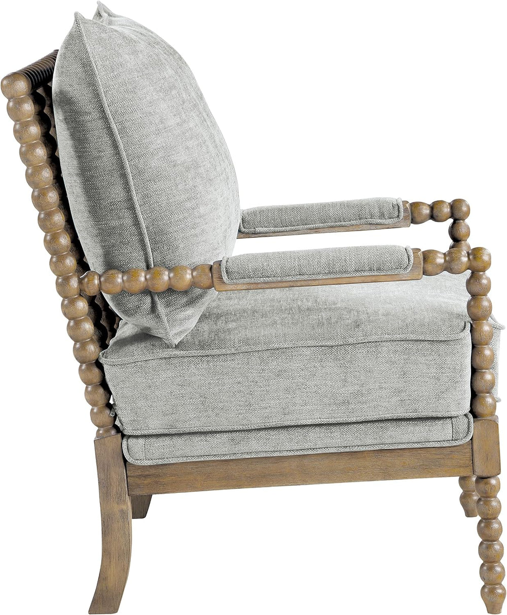 OSP Home Furnishings Fletcher Spindle Accent Chair with Rustic Brown Finish, ...