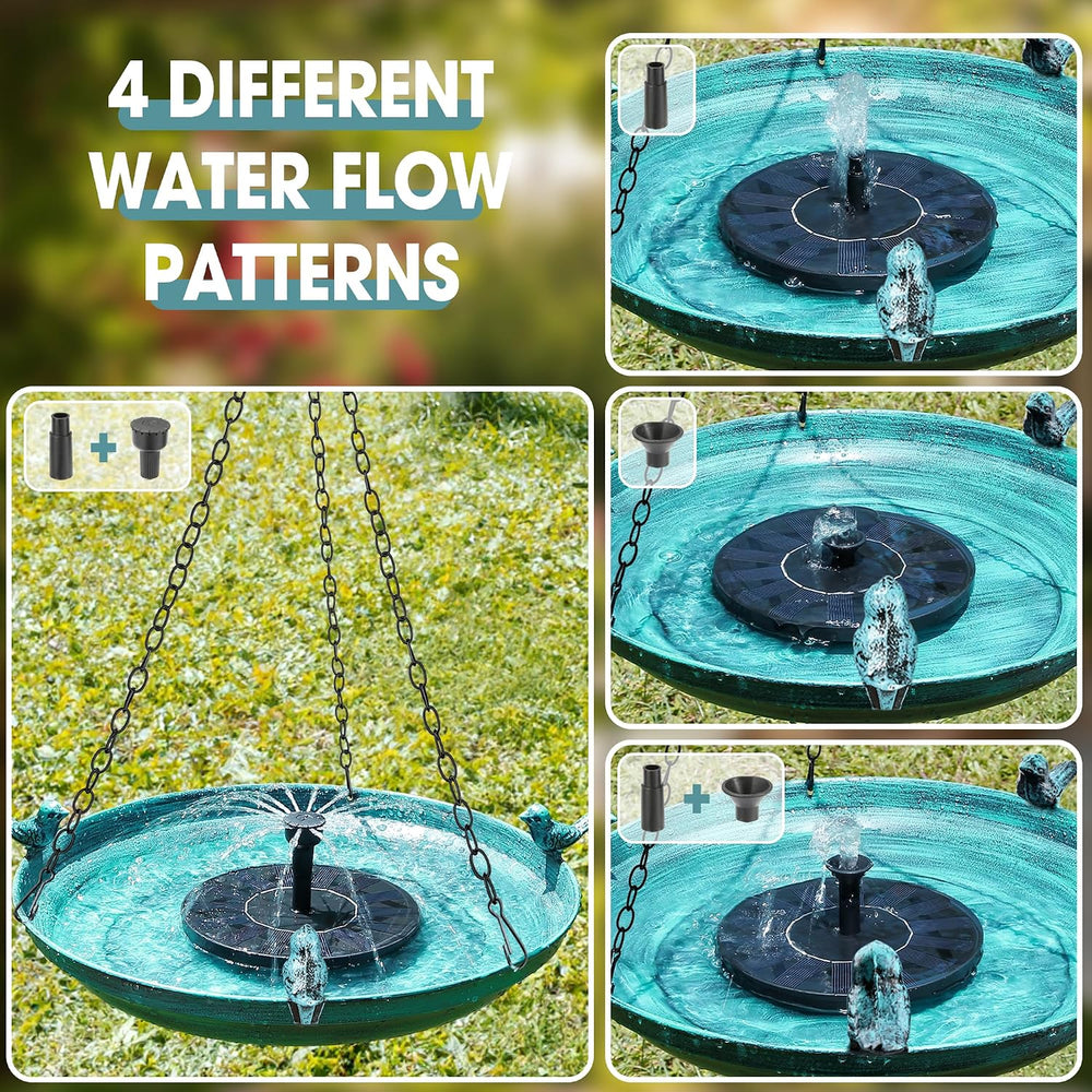 DazSpirit 14.9" Hanging Bird Bath with Solar Fountain for Outdoors