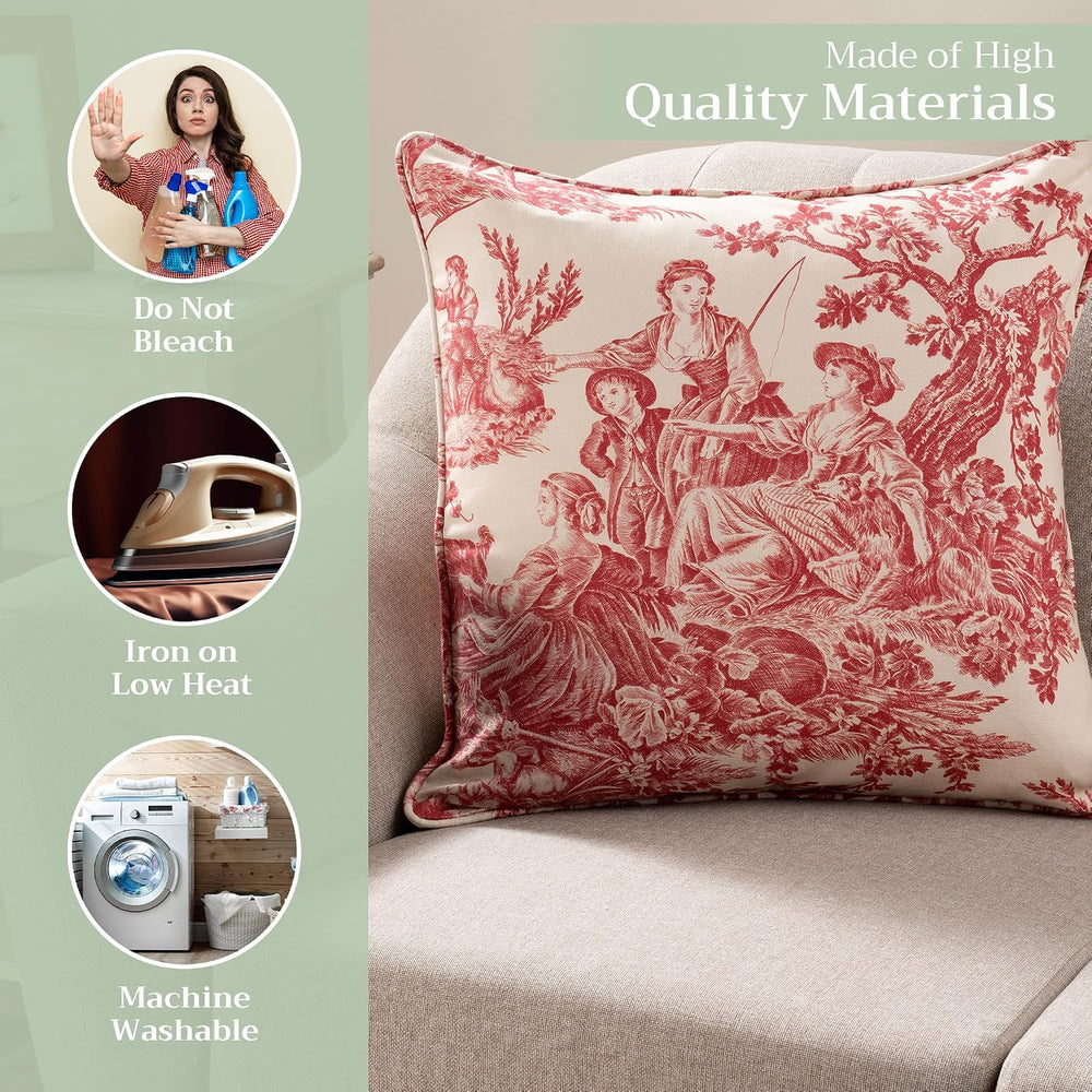 Maison d' Hermine Throw Pillow Covers 100% Cotton (18" x 18" - ...
