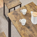 Yaheetech Industrial Dining Kitchen Table Set for 2 Breakfast Nook Table w/ 2 Stools for Dining Room Kitchen Small Space, Rustic Brown (3 Piece)