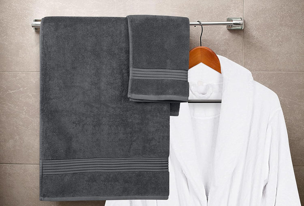 Utopia Towels 8 Piece Premium Towel Set, 2 Bath 2 Hand 4 Wash, Grey