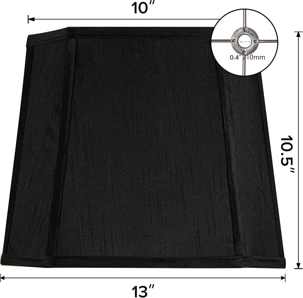 GO&SO Black Lamp Shade Square,Medium Silk Empire Lampshade,10"×13&qu...