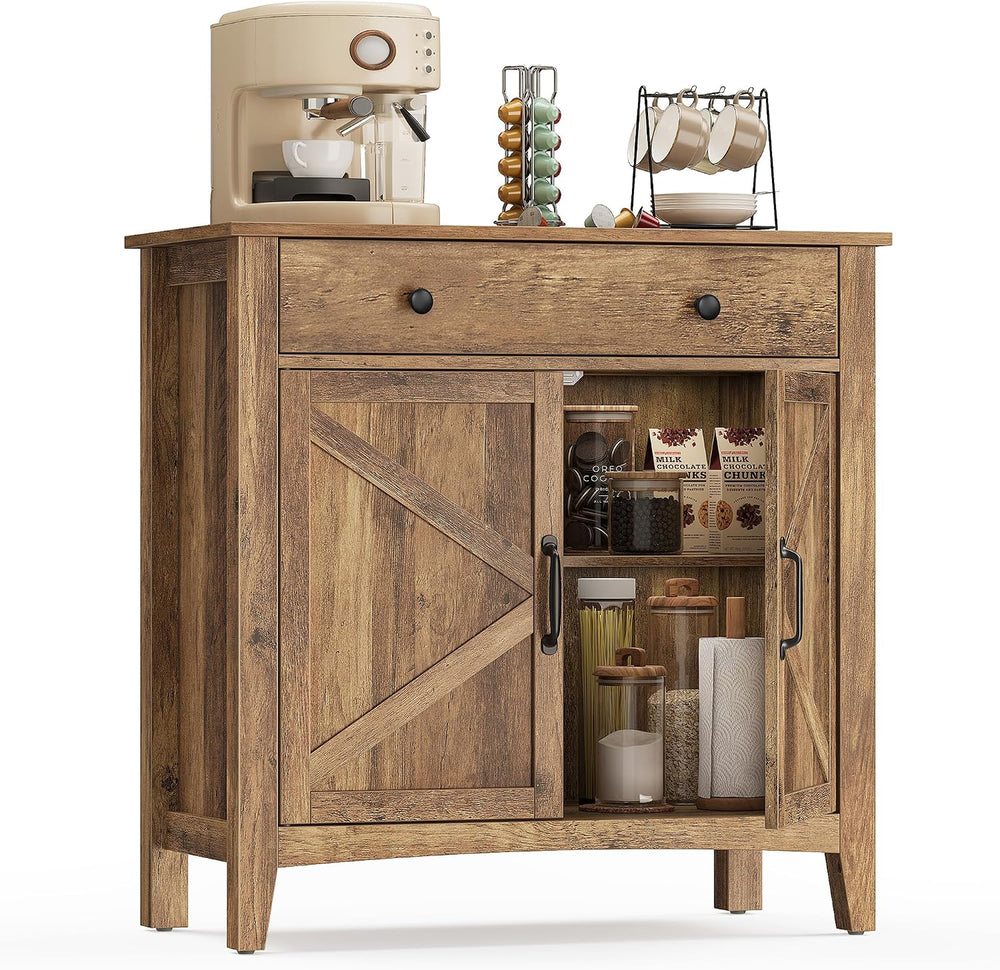 VASAGLE Buffet Cabinet, Coffee Bar with a Drawer, Adjustable Shelf