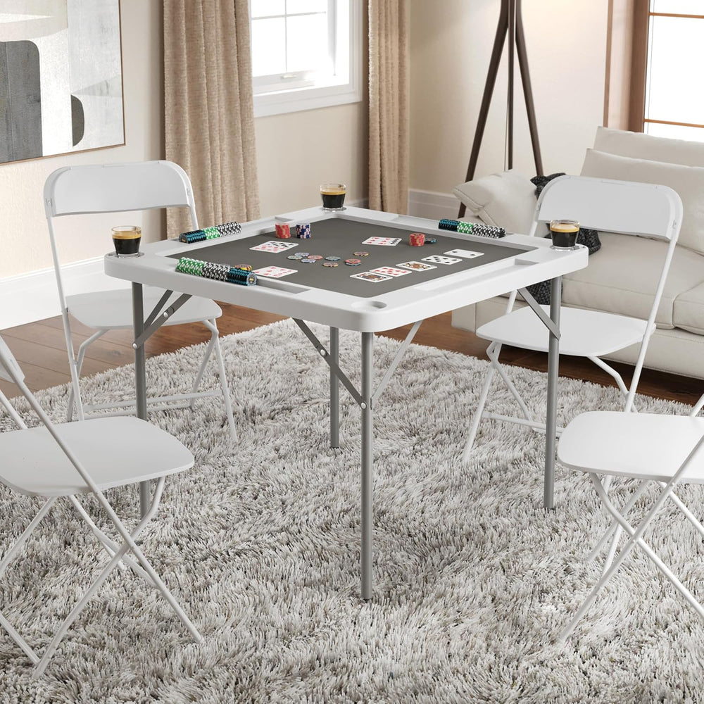 Flash Furniture 34.5" White Folding Card Game Table