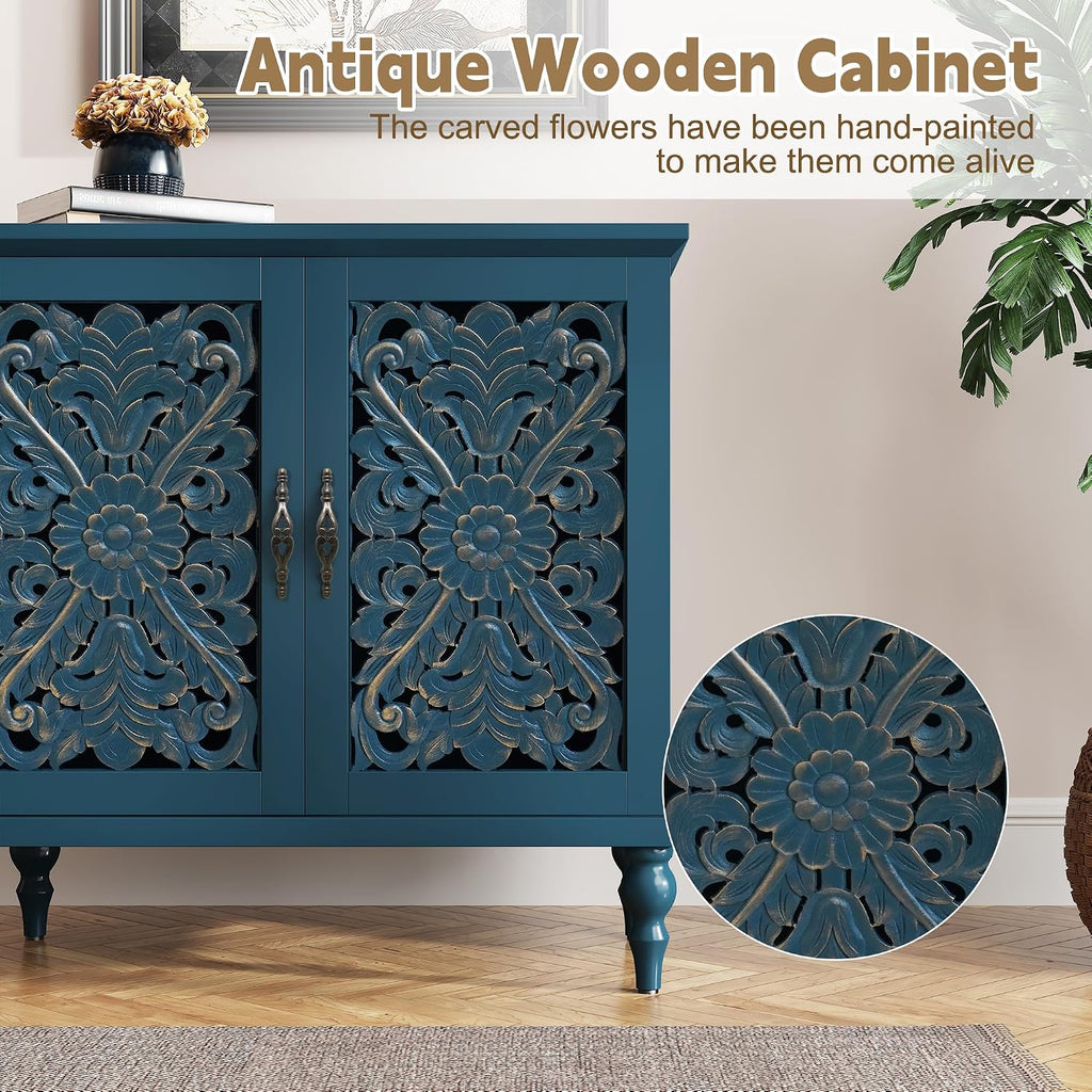 ARTPOWER Vintage Accent Cabinet with 2 Doors, Credenza for Living Room