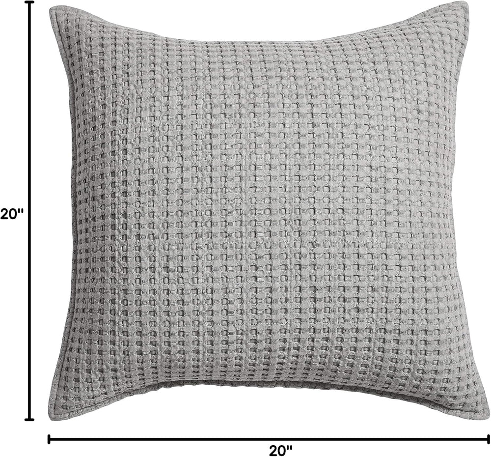 Levtex Home - Mills Waffle - Decorative Pillow - Poly Filled - Grey - Sham Si...