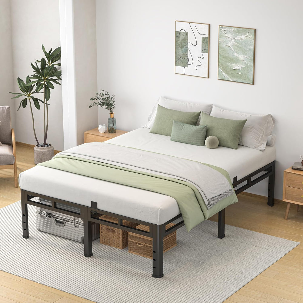NKZ 2-in-1 Queen Size Metal Platform Bed Frame, 14 Inch Heavy Duty Bed Base
