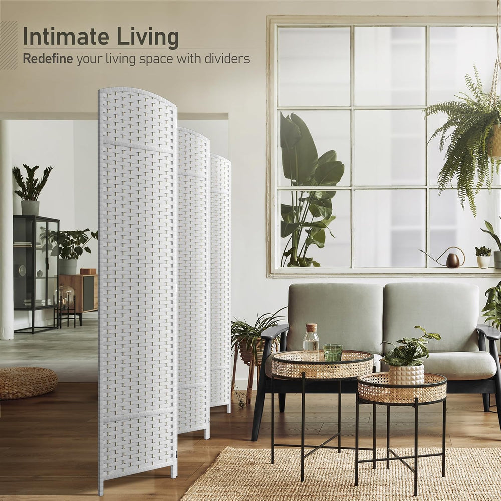 Sorbus Foldable Room Divider, Mesh Privacy Screen (6 Panel, White)