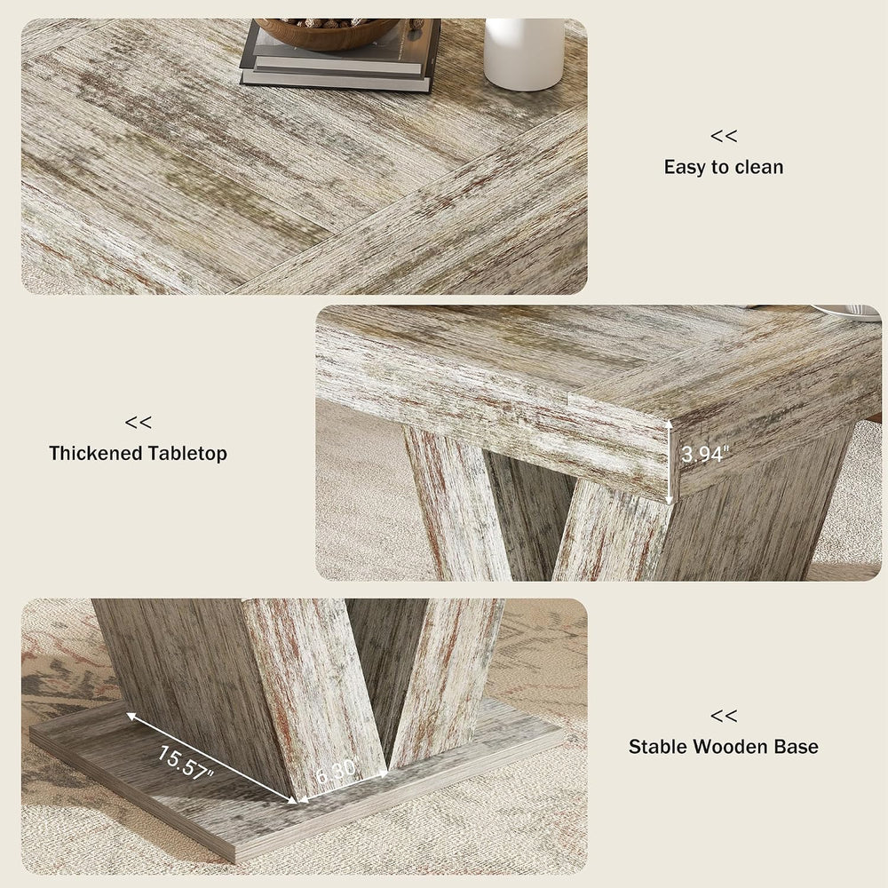Square Wood Coffee Table 31.5 Inch, White