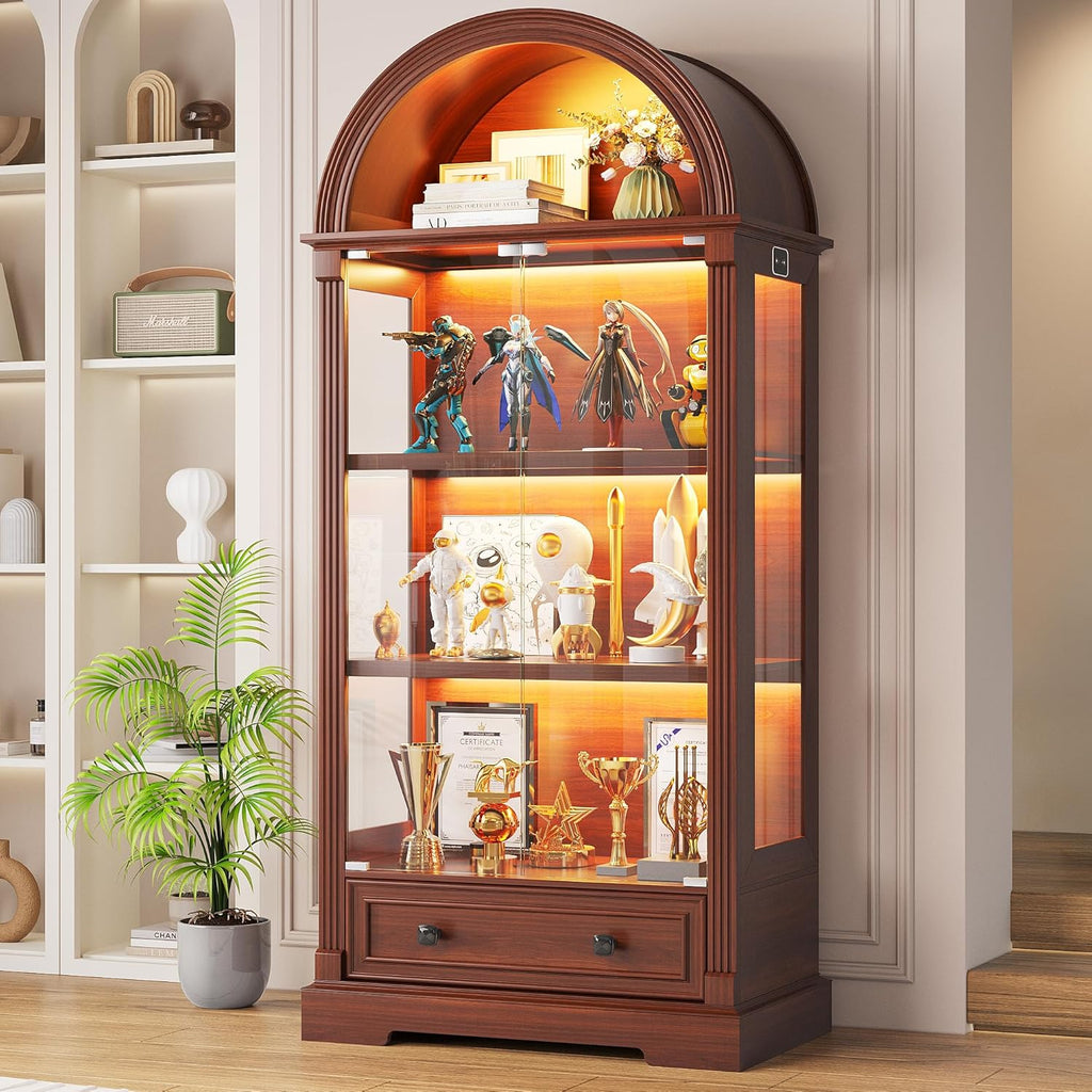 Dystler Curio Cabinet with Glass Doors & LED Lights