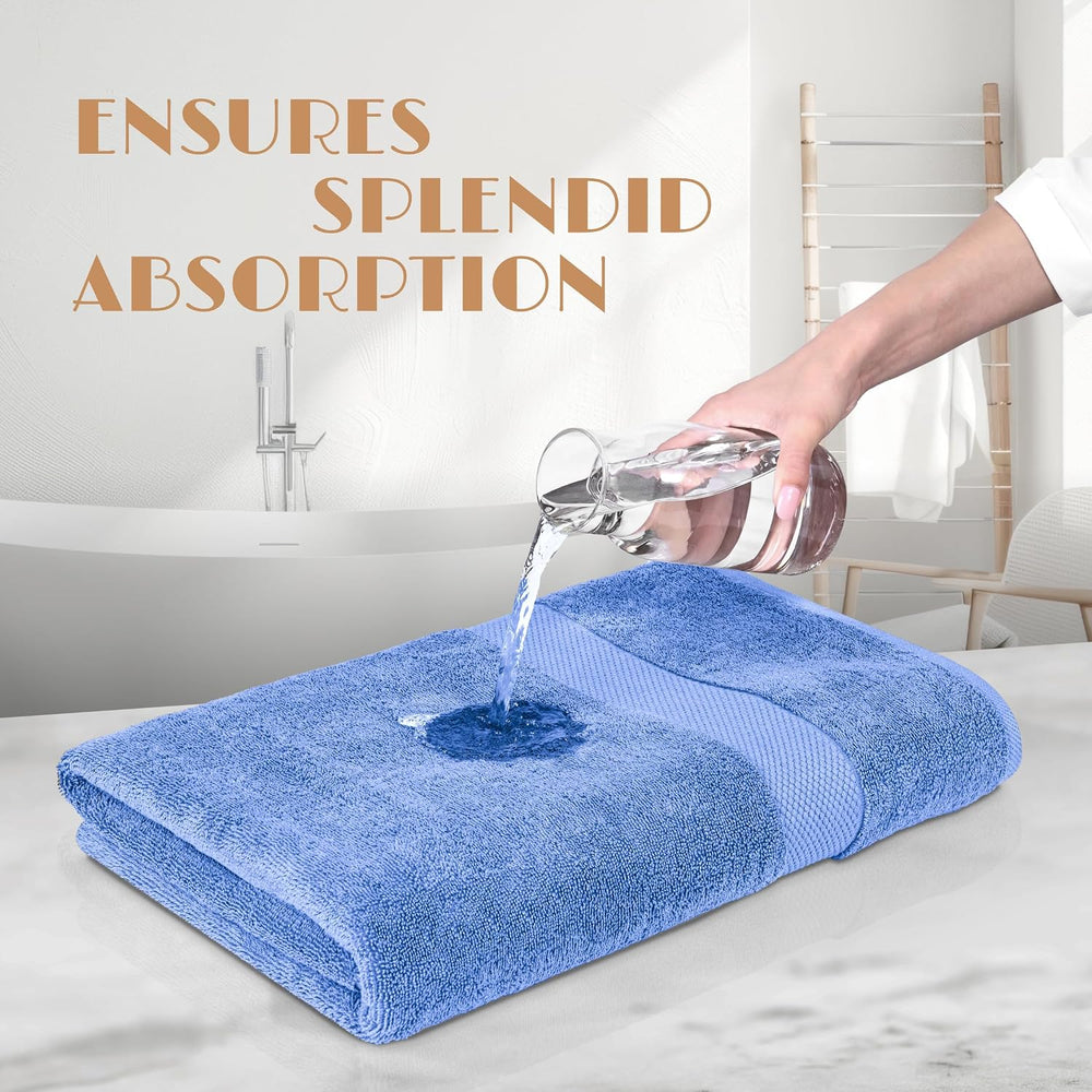 Wealuxe Light Bliue Bath Towels 24x50 - 6 Pack, Extra Absorbent 100% Cotton