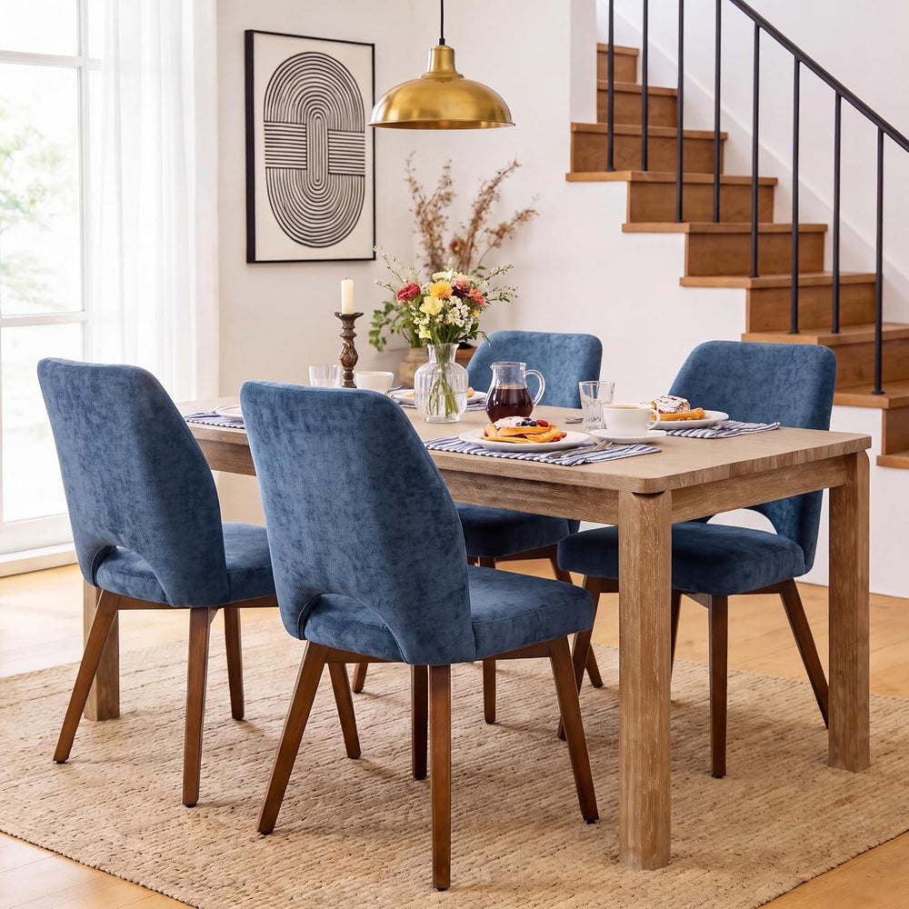 Dining Chairs Set of 4, Upholstered Kitchen Chairs, Blue