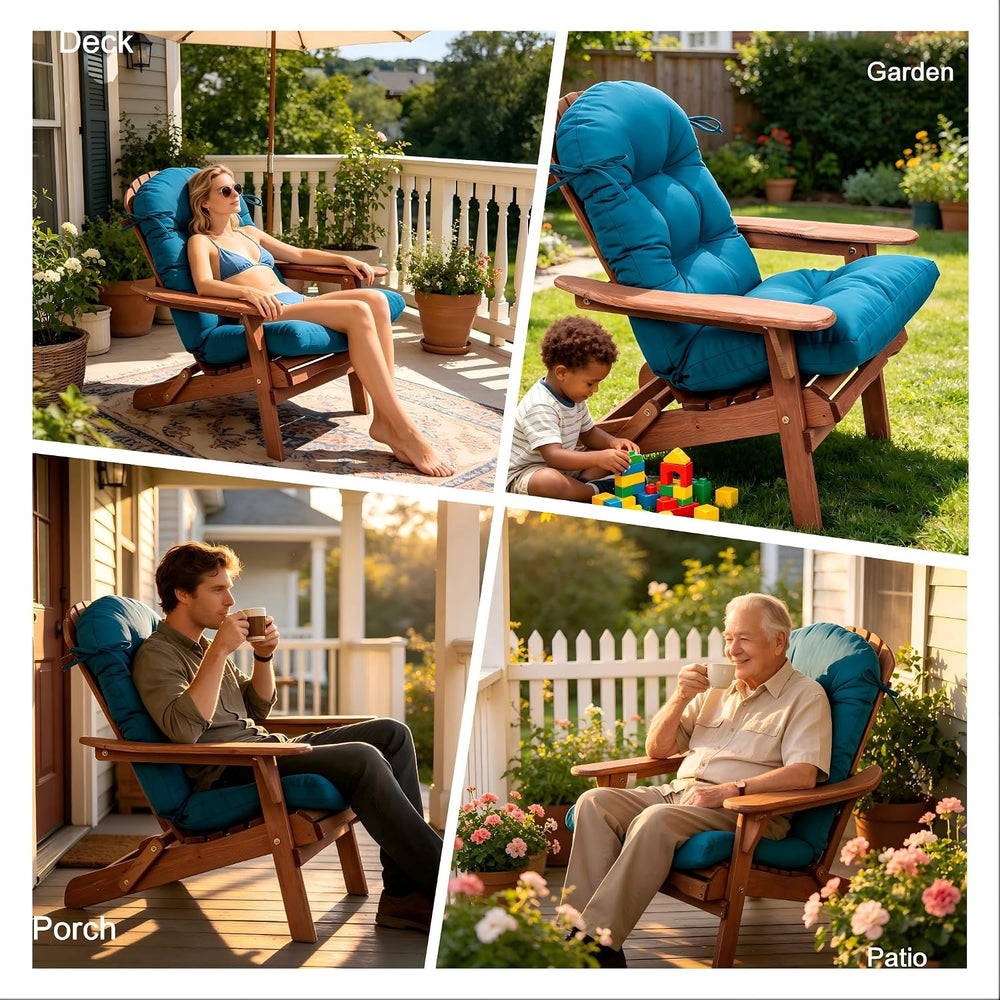 QILLOWAY Outdoor High Back Chair Cushion for Adirondack, All Weather Rocking ...