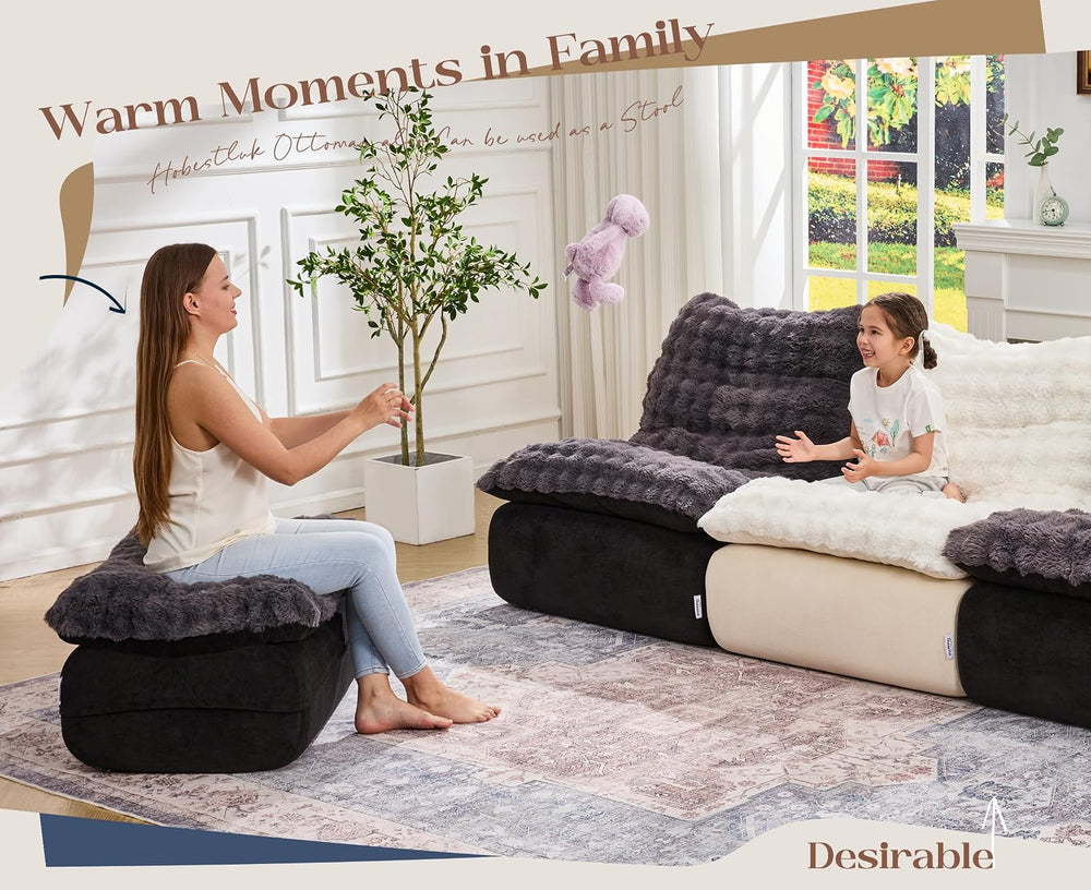 Hobestluk Small Couch Sofa Chaise Lounge Chair Recliner Chair with Footrest
