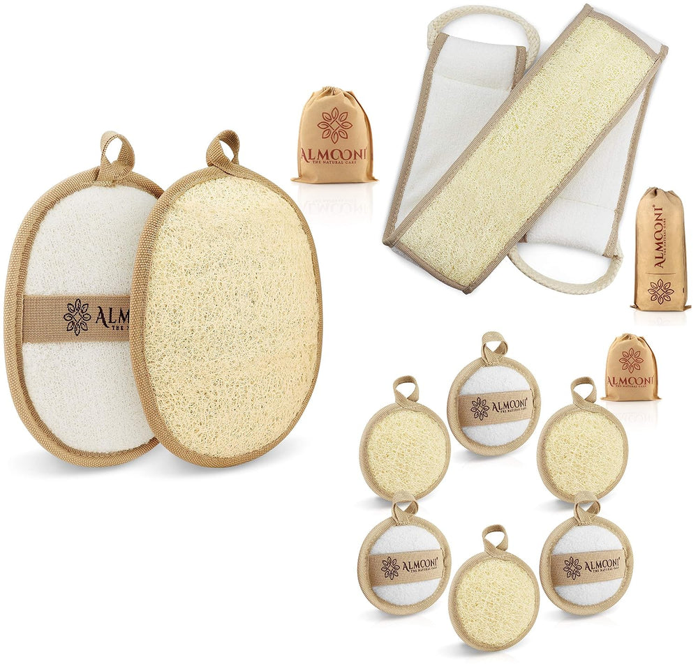 Premium Exfoliating Loofah Pad Body Scrubber, Back Scrubber and Facial Loofah...