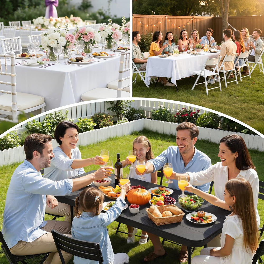 6 Ft Plastic Folding Table,Heavy Duty Portable Table for Indoor & Outdoor...