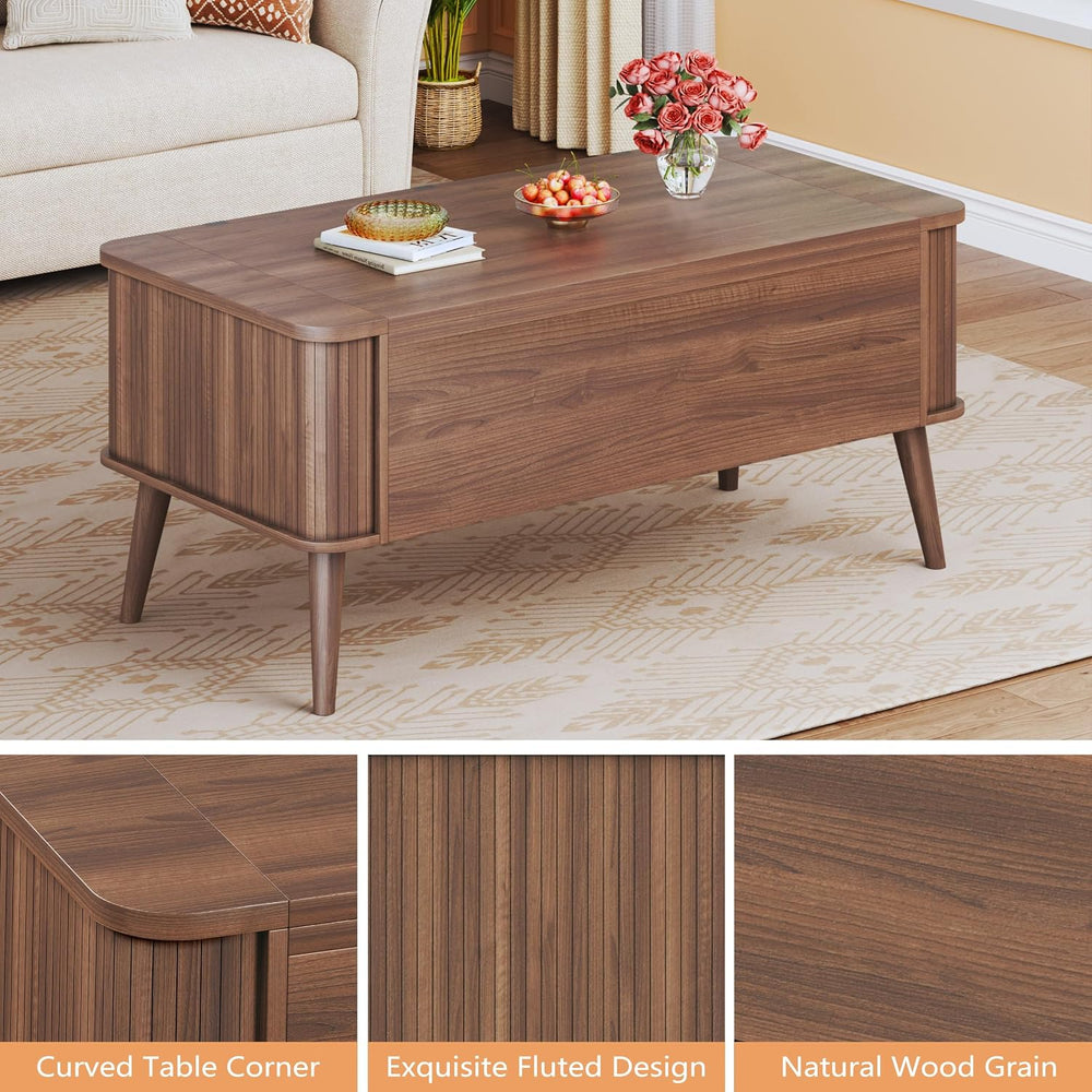 HUAHUU Lift Top Coffee Table with Storage, 40" Square Coffee Table with ...