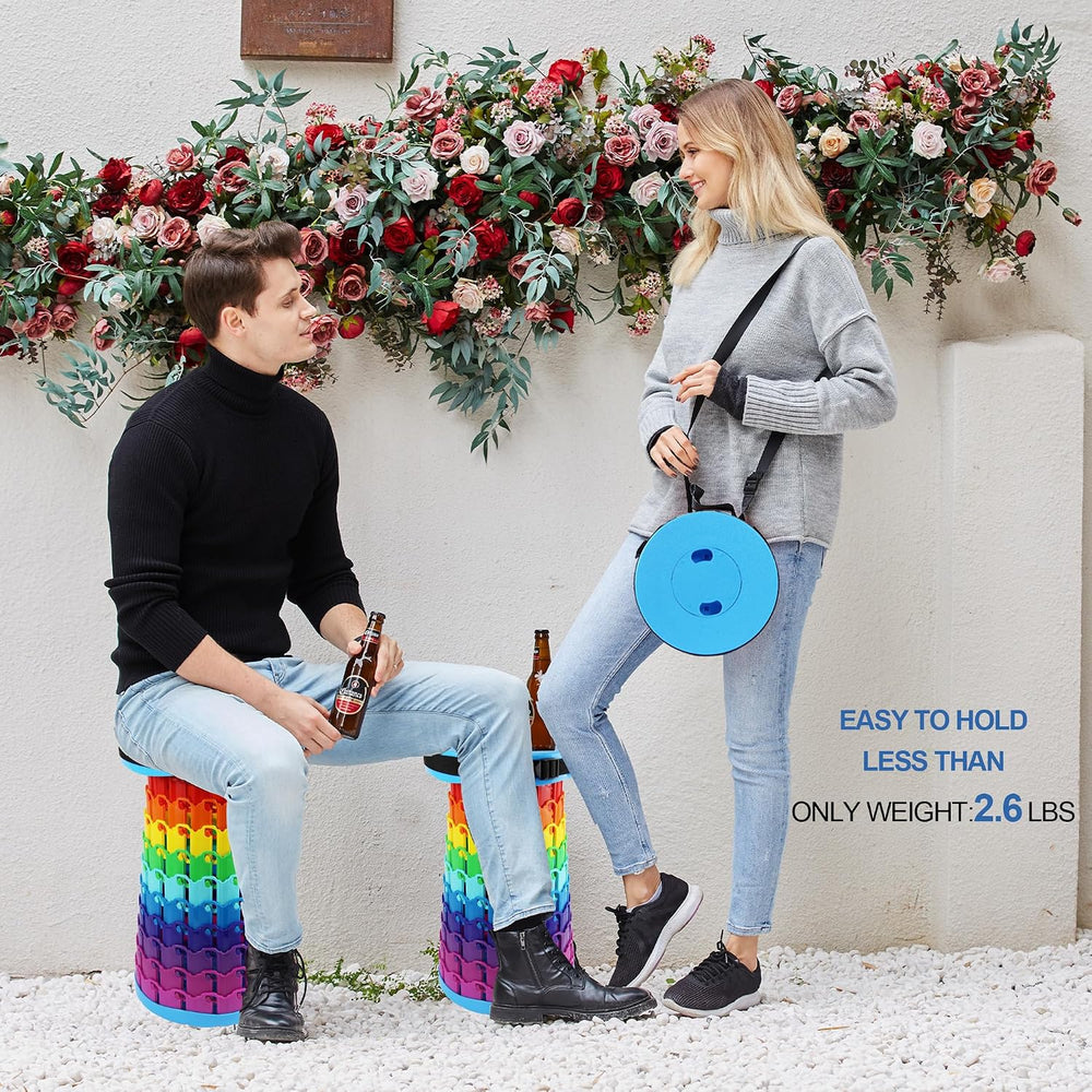 ALEVMOOM 2026 Collapsible Stool with Thick Cushion, H18.1 D10.24 More Sturdy ...