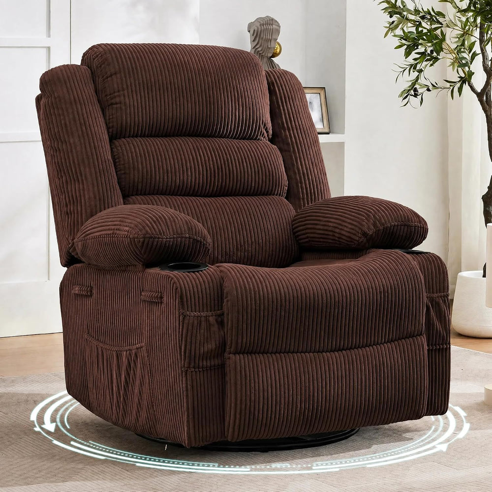 Garvee Rocking Recliner Chair for Adults Wide 360° Swivel Rocker Recliner