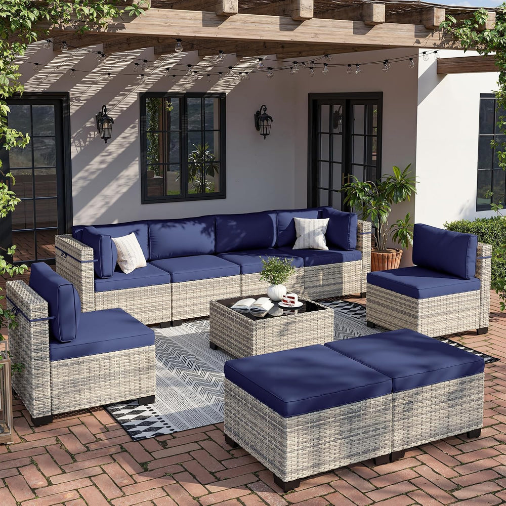 Outdoor PE Wicker Rattan Modular Patio Sectional Sofa Set