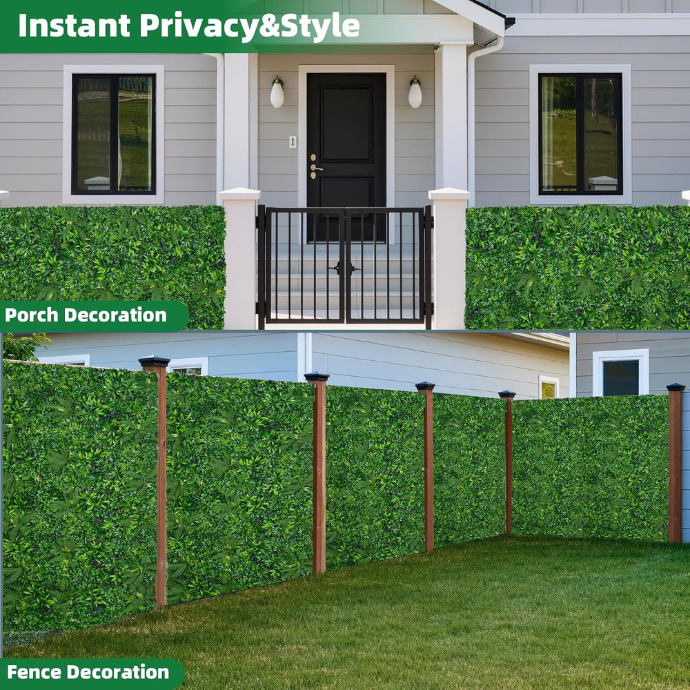Artificial Boxwood Roll, 40x120 in(33.33 sqft) UV-Anti Faux Ivy Grass Wall Ba...