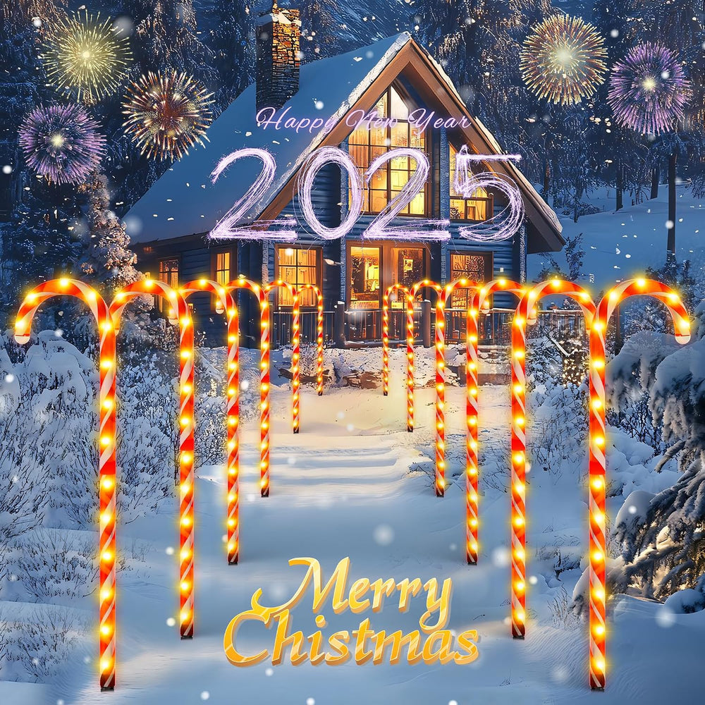 COOLWUFAN 40" Candy Cane Lights for Outdoor Christmas Decorations, Set o...