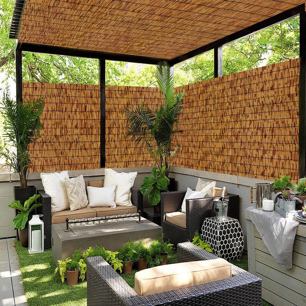Bamboo Fence,Reed Fencing 4Feet High Bamboo Privacy Screen Outdoor for Patio,...