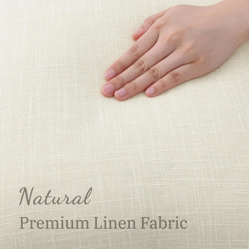 decorUhome Cream Faux Linen Outdoor Throw Pillow Covers 26x26 Set of 2