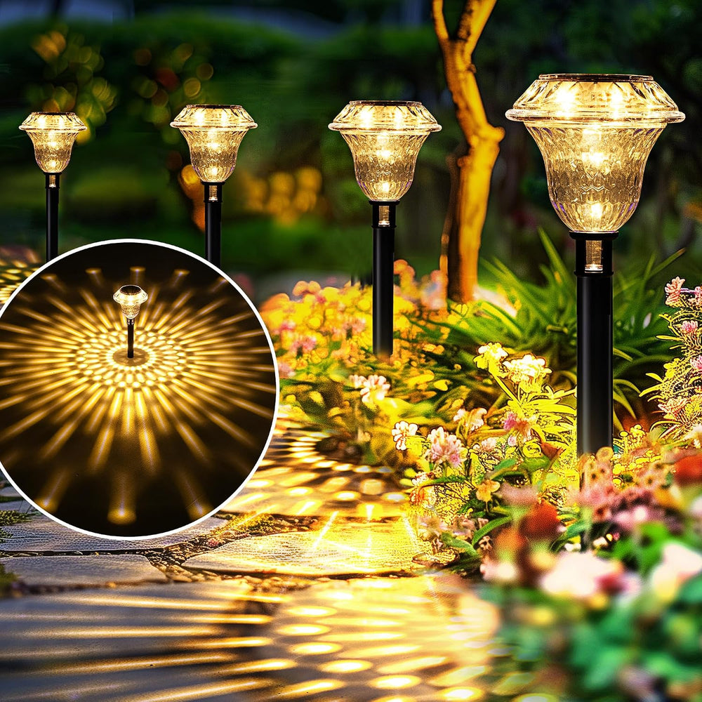 SOLPEX Solar Pathway Lights, Waterproof Fall Garden Decor 8 Pack Warm White
