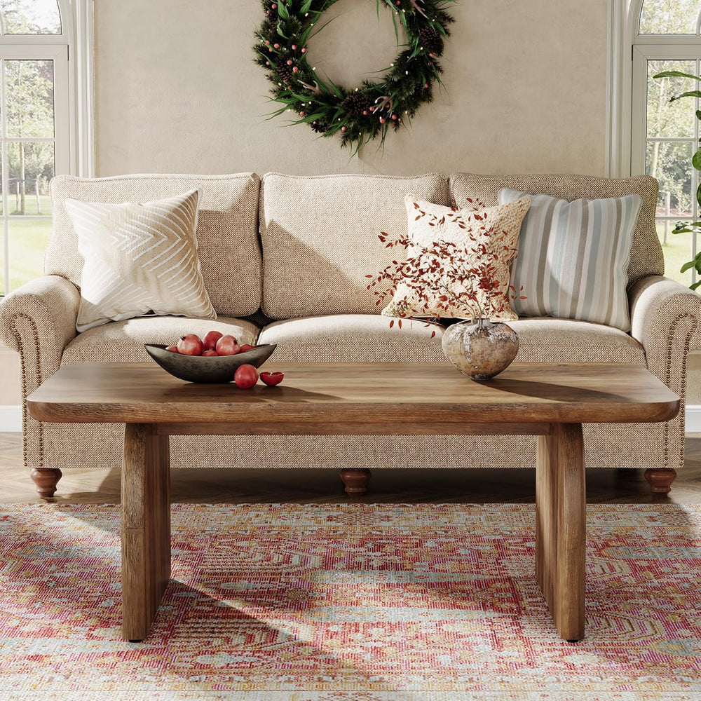 Tribesigns Rectangle Coffee Table, 47-Inch Wood Rectangular Living Room Table...