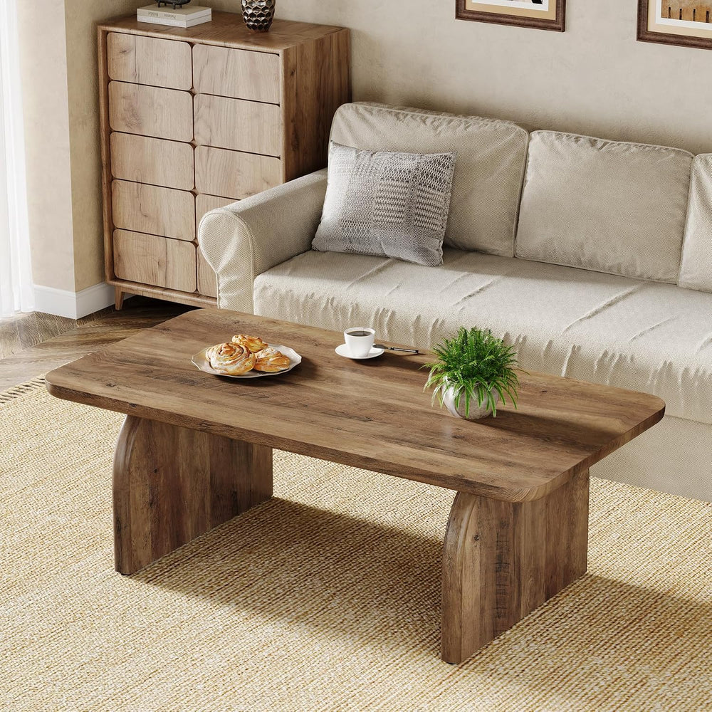 Tribesigns Rectangle Coffee Table, 47-Inch Wood Rectangular Living Room Table...